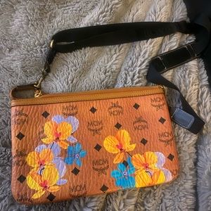 MCM •Rare• Viestos Floral Print Cognac Bag